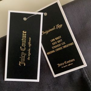 NWT Juicy Couture Black Label Original Leg Velour Sweatpant L